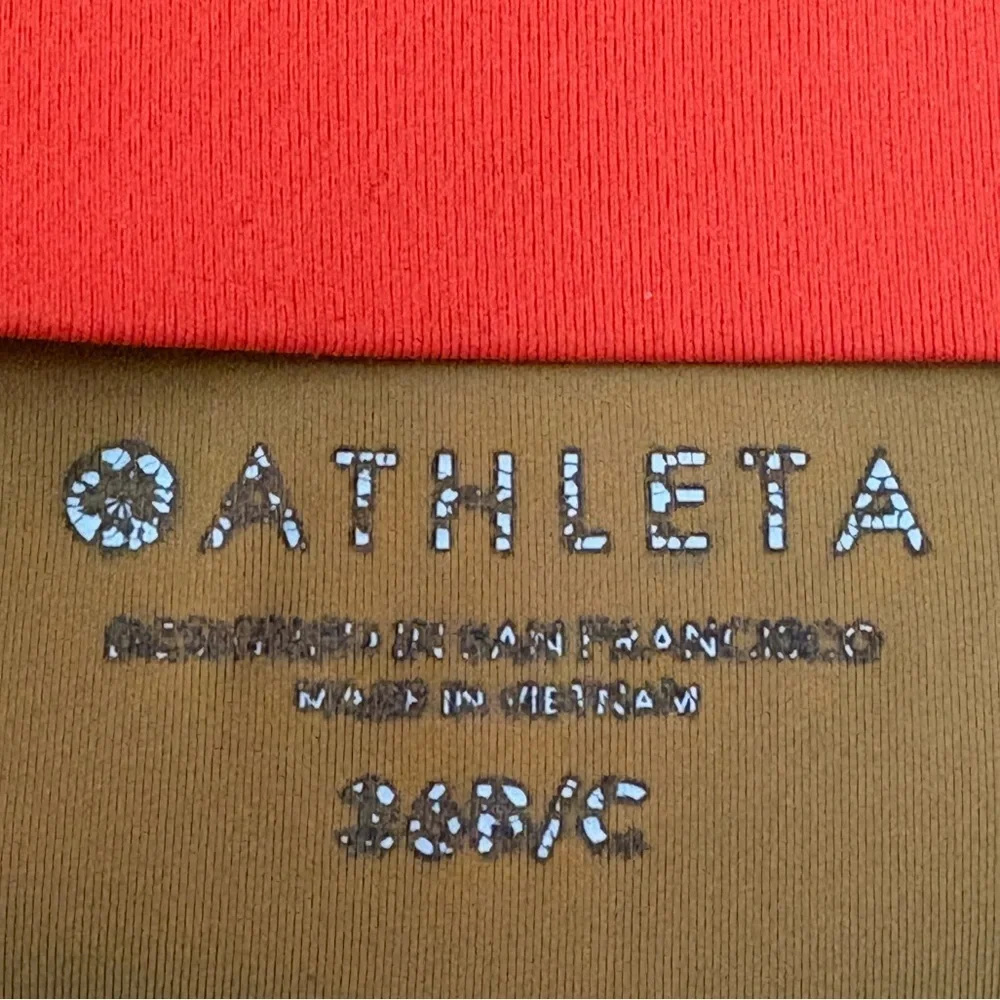 Athleta Women's Hustle Bra Neon Orange Lightly Paded Sports Bra | Size 36 B/C